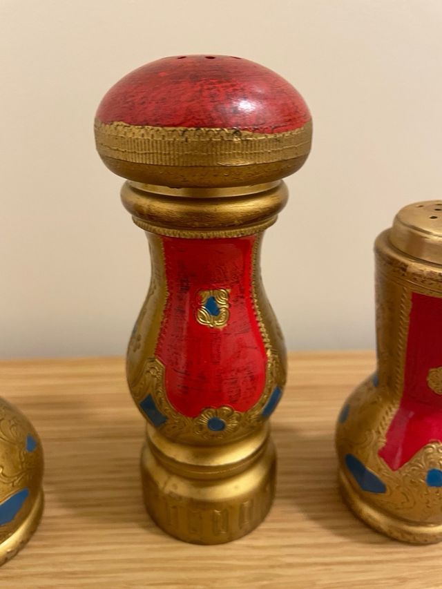 Set vintage macinapepe e saliera stile fiorentino