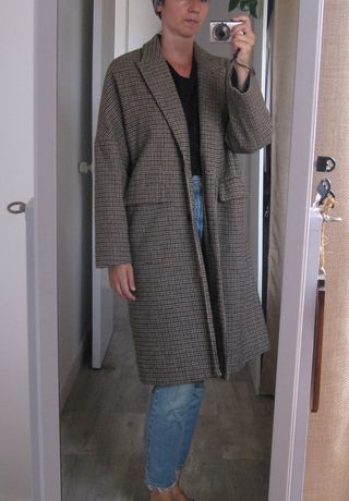 Abrigo de cuadros oversize talla M