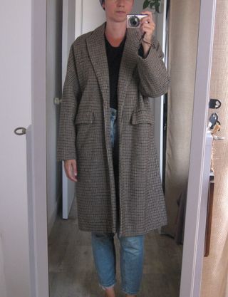 Abrigo de cuadros oversize talla M