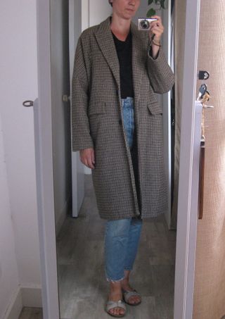 Abrigo de cuadros oversize talla M