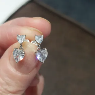 Pendientes Doble Corazón Plata