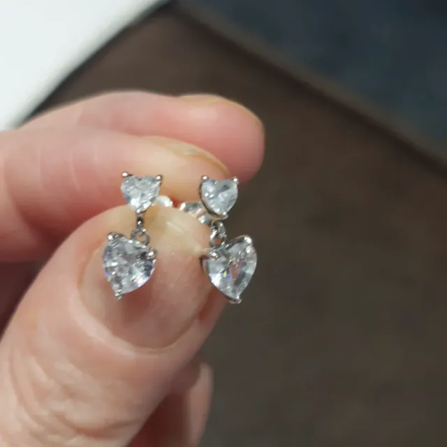 Pendientes Doble Corazón Plata