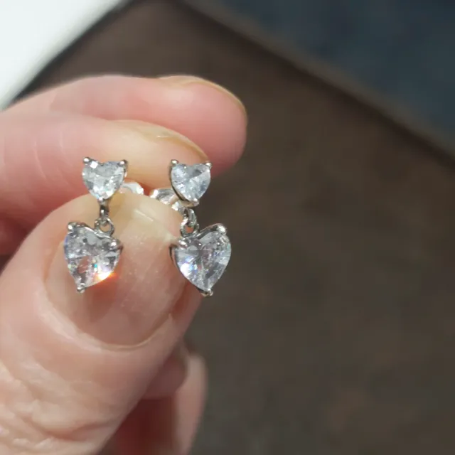 Pendientes Doble Corazón Plata