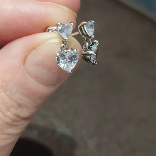 Pendientes Doble Corazón Plata