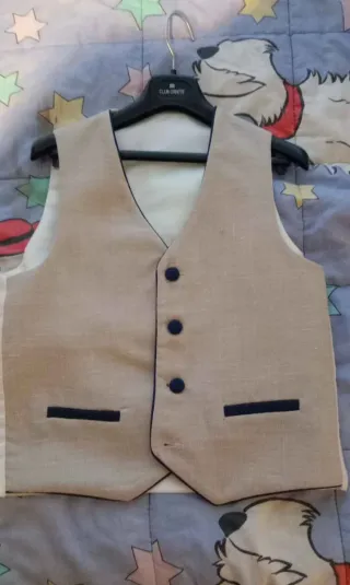 Traje Comunión Niño Beige Azul
