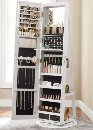 Espejo Joyero Blanco con LEDs