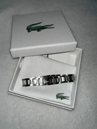 Pulsera Lacoste Plata y Verde