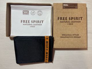 Cartera Free Spirit Cuero Natural Negra Naranja