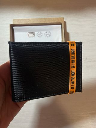 Cartera Free Spirit Cuero Natural Negra Naranja