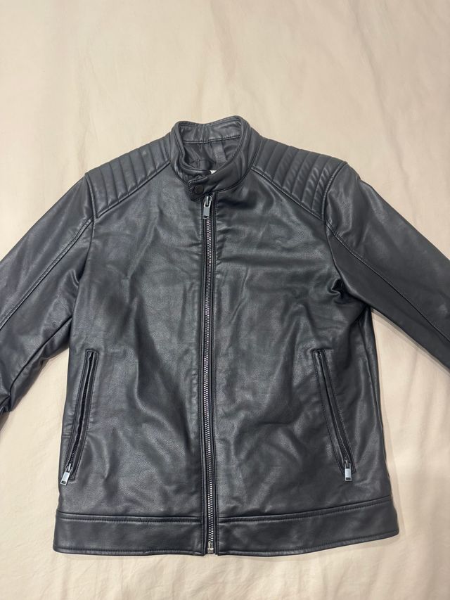 Chaqueta Cuero Negra Mango Talla L