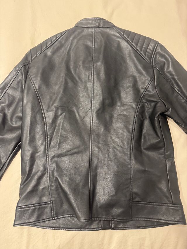 Chaqueta Cuero Negra Mango Talla L