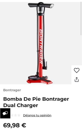 Bomba de pie Bontrager con manómetro