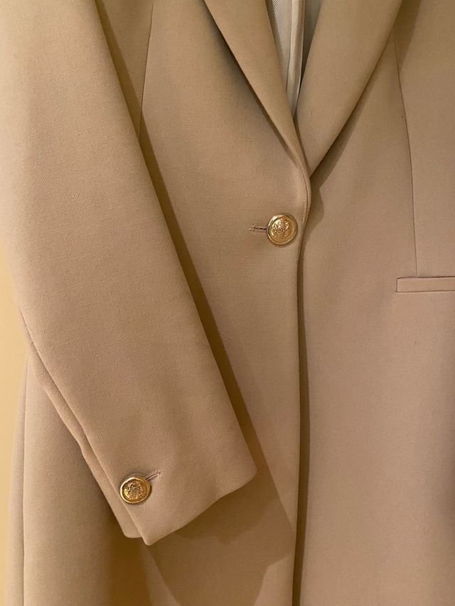 Blazer Abrigo Beige Talla XS Zara