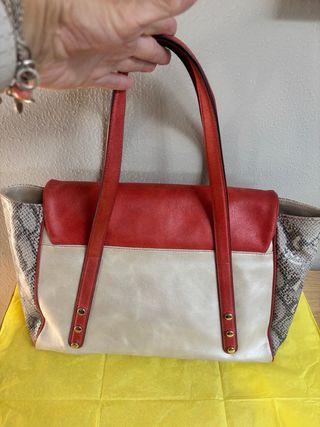 Borsa Trussardi Pelle Beige/Rosso