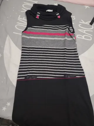 Vestido mujer negro y multicolor