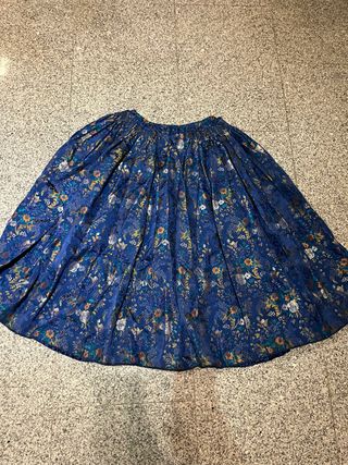 Falda Fallera Azul con Flores