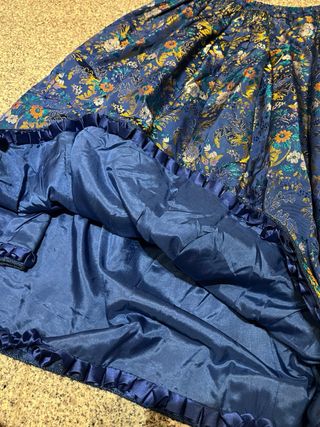 Falda Fallera Azul con Flores