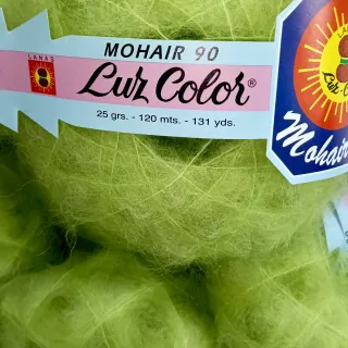 Lote 20 ovillos Mohair 516 verde fosforito