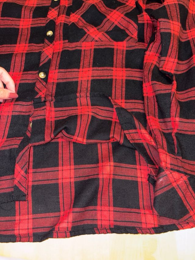 Camisa de cuadros roja y negra Primark