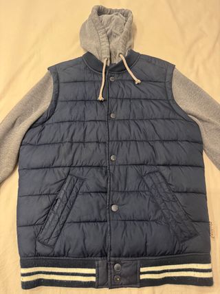 Chaqueta Hollister Talla M Azul y Gris