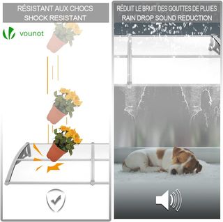 VOUNOT® Tettoie per porte e finestre, grigio