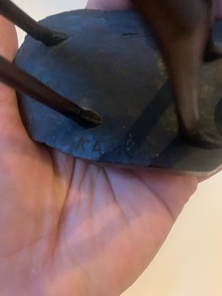 Scultura di giraffa in legno vintage