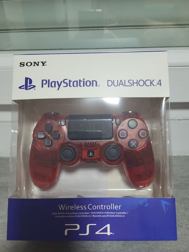 Mando PS4 Dualshock 4 Rojo Transparente
