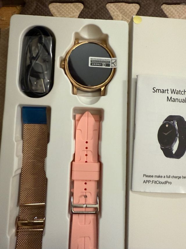 Smartwatch Oro y Rosa con Correas