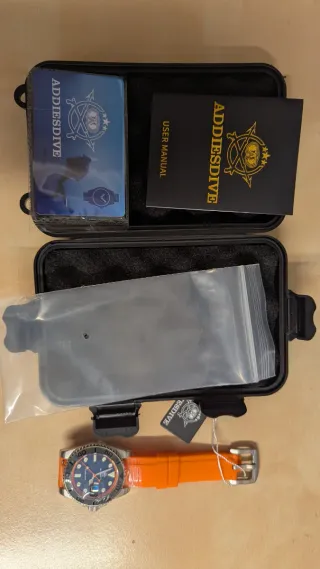 Reloj Addiesdive GMT H3 Correa Silicona Naranja