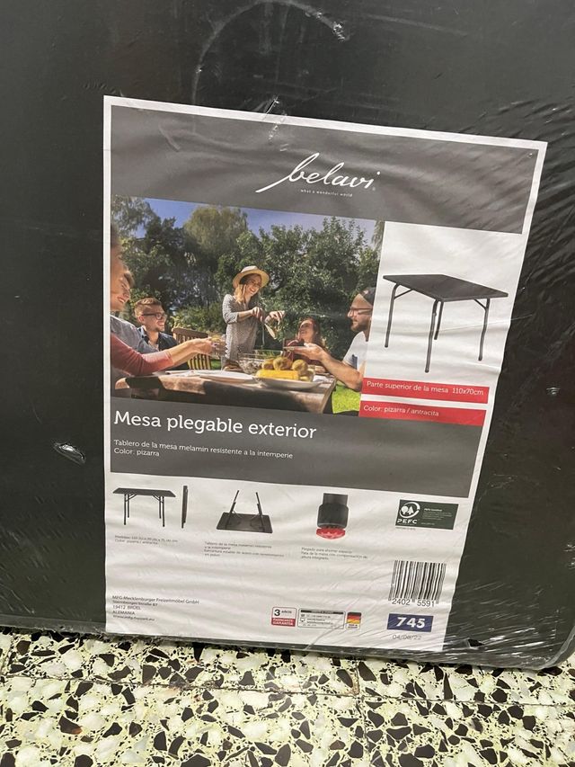 Mesa plegable exterior Belavi 110x70cm