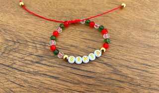 Pulsera hilo SANTA cuentas navideñas