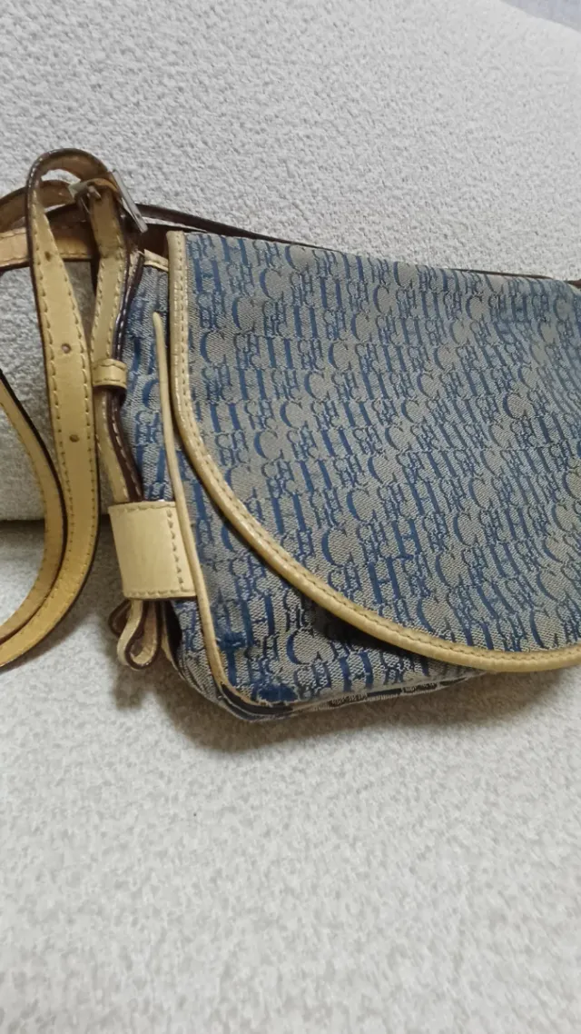 Bolso Carolina Herrera Monogram Azul Beige