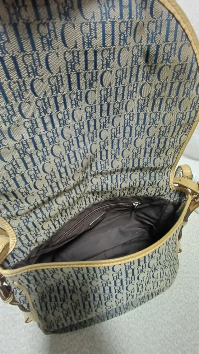 Bolso Carolina Herrera Monogram Azul Beige