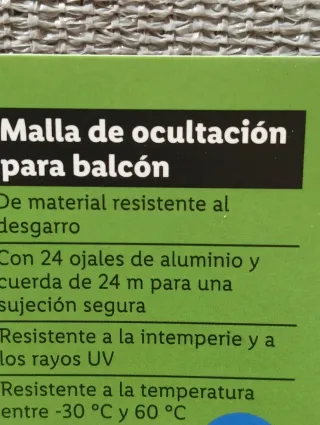 Malla para Vallas o Balcónes Livarno