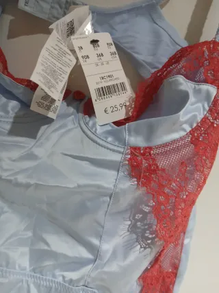 Body lencería azul y rojo sin estrenar