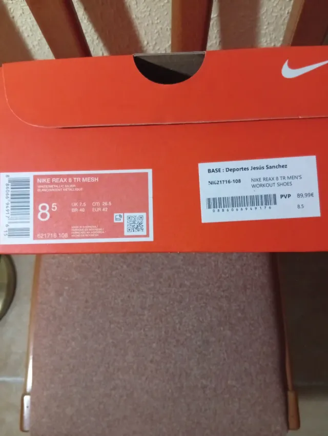 Nike Reax 8 TR Mesh Hombre Gris/Blanco