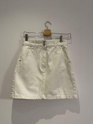 Falda vaquera blanca Mango