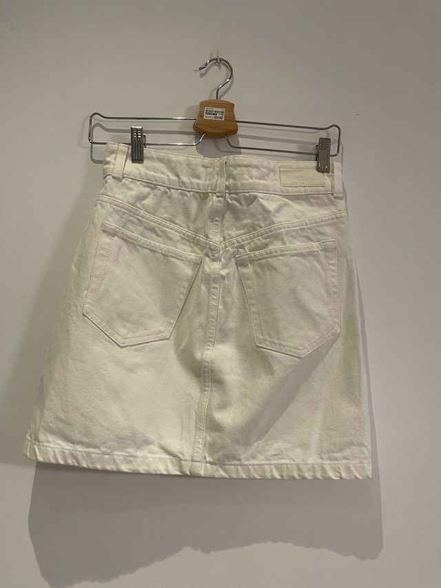 Falda vaquera blanca Mango