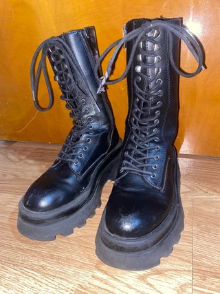 Botas militares plataforma ancha