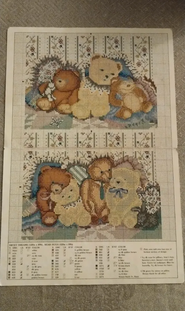 Padrão de ponto cruz ursos