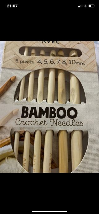 Set 6 uncinetti bambù nuovi