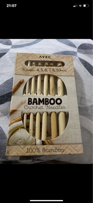 Set 6 uncinetti bambù nuovi