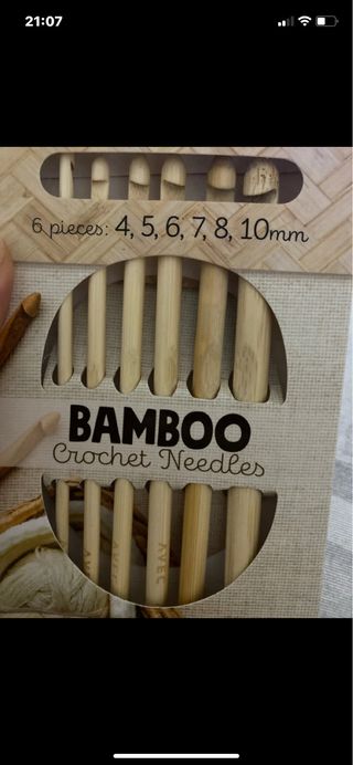 Set 6 uncinetti bambù nuovi