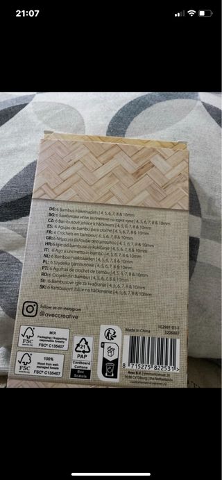 Set 6 uncinetti bambù nuovi