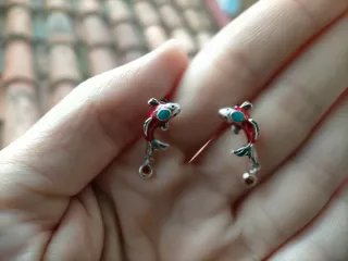 Pendientes carpas plata de ley