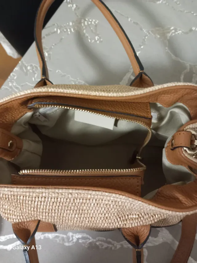 Borsa paglia e cuoio