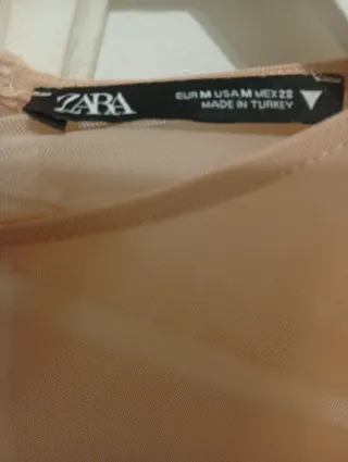 Top rosa manga larga transparente