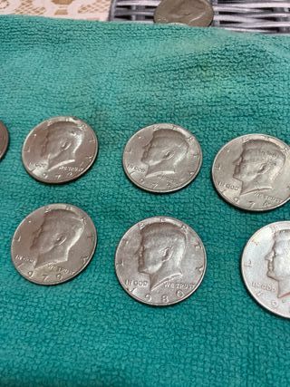 Lotto 8 monete mezzo dollaro USA