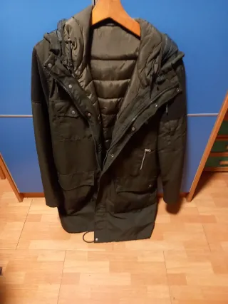 Chaquetón largo verde militar