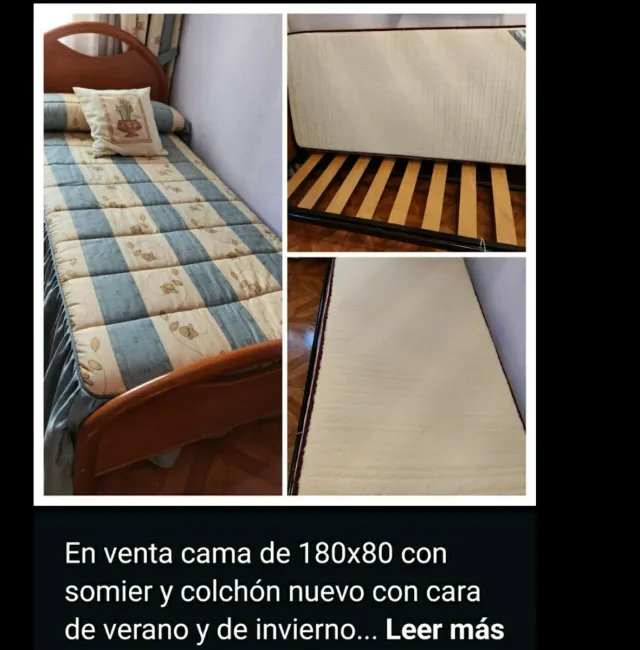 Cama 180x90 con somier y colchón